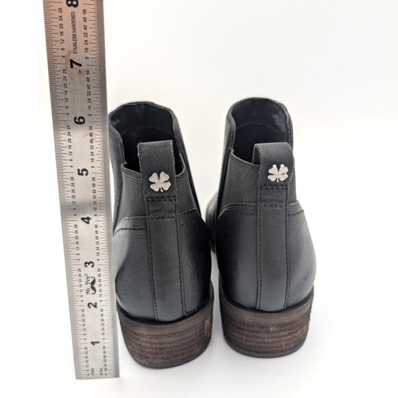 Lucky Brand Badene Ankle Boots Women's Faux Leather Black Size US7M EU37.5 - Picture 4 of 13